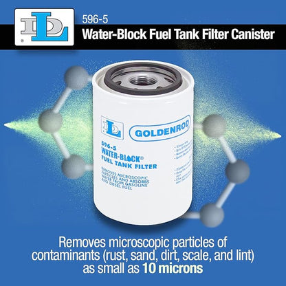 Dutton-Lainson Company - GOLDENROD Water Absorbing Fuel Filter Replacement Canister - 10 Micron Particle Removal for Gasoline, Diesel, Ethanol, and Biodiesel - Compatible with Water-Block Models 596