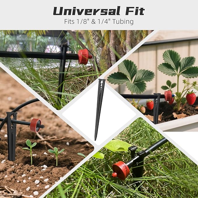 100 Pack Drip Irrigation Stakes for 1/8" to 1/4" Inch Drip Irrigation Tubing Hose Irrigation Support Stakes 5.79" H Suitable for Raising the Height of Drip Emitters/Heads or Drip Irrigation Parts