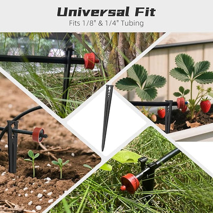100 Pack Drip Irrigation Stakes for 1/8" to 1/4" Inch Drip Irrigation Tubing Hose Irrigation Support Stakes 5.79" H Suitable for Raising the Height of Drip Emitters/Heads or Drip Irrigation Parts