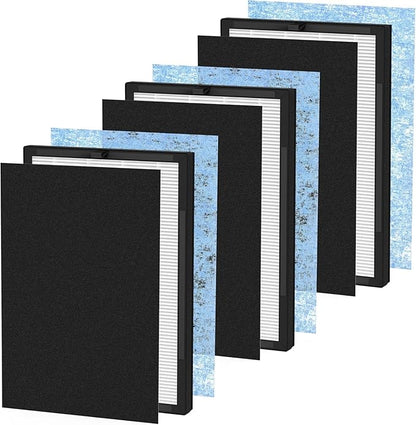 2 Pack AirMax 8L HEPA Replacement Filter Set Compatible with Okaysou Airmax 8L Air Purifier, 3-in-1 H13 True HEPA and Blue Ultra-Filter, Carbon Pre-filter