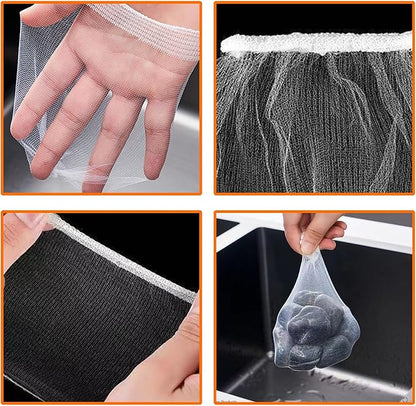 Pine & Linen 200pcs Disposable Mesh Sink Strainers Bags and Storage Box,Elastic Sink Net Strainer Anti-Clogging Filter Bags,Fits Sinks Strainer for Collecting Kitchen Food Waste/Leftover Garbage