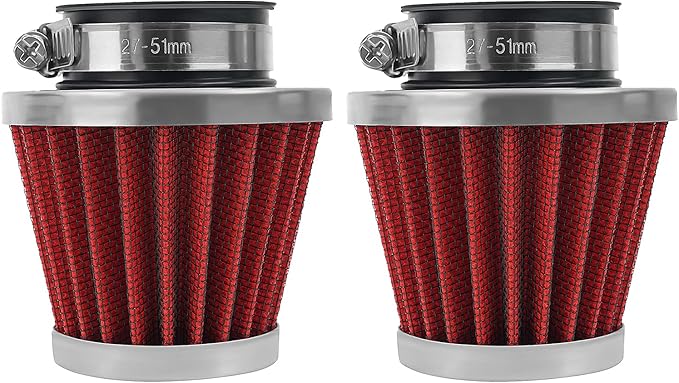 2PCS 42mm Universal Air Filter For GY6 125CC 150CC 200CC 250CC Dirt Bike ATV Quad Scooter Go Kart Compatible With Kawasaki Suzuki Yamaha PZ24 PZ30 Carburetor Moped Roketa Taotao for Motorcycle