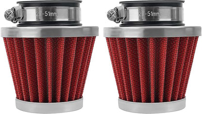 2PCS 42mm Universal Air Filter For GY6 125CC 150CC 200CC 250CC Dirt Bike ATV Quad Scooter Go Kart Compatible With Kawasaki Suzuki Yamaha PZ24 PZ30 Carburetor Moped Roketa Taotao for Motorcycle
