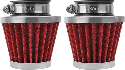 2PCS 42mm Universal Air Filter For GY6 125CC 150CC 200CC 250CC Dirt Bike ATV Quad Scooter Go Kart Compatible With Kawasaki Suzuki Yamaha PZ24 PZ30 Carburetor Moped Roketa Taotao for Motorcycle