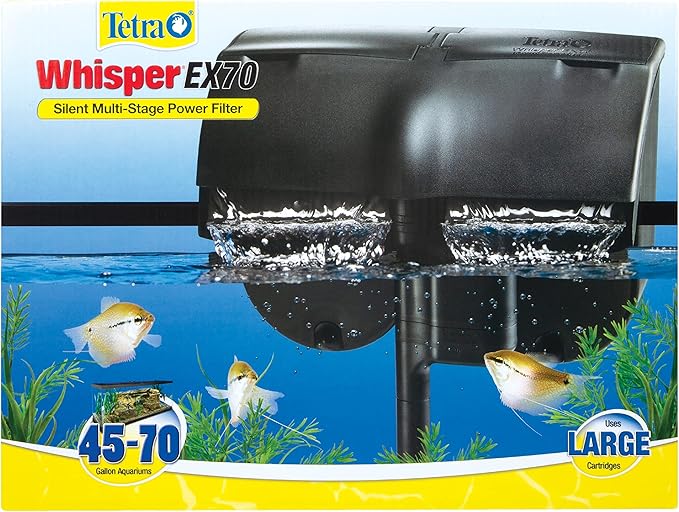 Tetra Whisper EX 70 Filter For 45 To 70 Gallon aquariums, Silent Multi-Stage Filtration