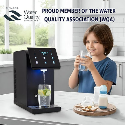 Ultra Instant Hot & Cold Water Dispenser - Bottleless Water Dispenser Countertop, Full Installation Kit, Quiet Multi-Stage Filtration + UV Sterilization - Black