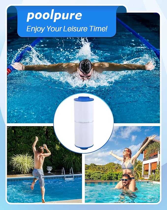 POOLPURE Pack of 16 5CH-352 Spa Filter Compatible with PPM35SC-F2M, Marquis Spa 20042, 20092, 70-0240, 370-0242, 370-0243, Filbur FC-0196, 2" Male Thread/MPT Hot Tub Filter