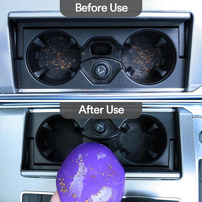 PULIDIKI Car Cleaning Gel for Car Cleaning Putty Car Putty Auto Detailing Tools Car Slime Cleaner Dust Cleaning Gel for Car Interior Cleaner Car Accessories Keyboard Cleaner Purple, 4 Pack (100g Each)