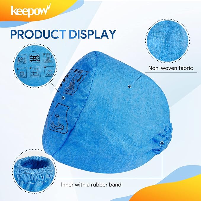 KEEPOW 10 Pack VRC2 Cloth Filter Compatible with Vacmaster 1.5 to 3.2 Gallon Wet/Dry Vacuums,Compatible with Armor All AA155 AA256 AA255
