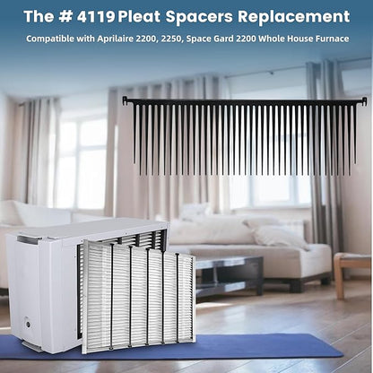 6 Pack #4119 Pleat Spacers Replacement Compatible with Aprilaire 2200, 2250, Space Gard 2200 Whole House Furnace, 4119 Fresh Air Ventilation Furnace Filters