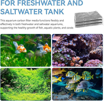 8 Oz Pro-C Mixed Aquarium Canister Filter Media Bag Compatible with Penn-Plax Cascade, Canister Filter Carbon Media for Remove Odors & Clear Water, Fish Tank Carbon Filter, 3 Pack (260g/bag)