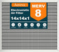 14x14x1 Reusable Air Filter, Washable, MERV 8, Permanent Electrostatic Air Filter, Lasts a Lifetime, Breathe Safely at Home or in the Office (Actual Size:13.5x13.5x0.82 Inch)