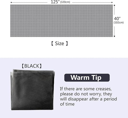 20x20 Mesh Window Screen mesh High Light Transmission, Durable Netting for Doors & Windows Easy Install/DIY-Friendly 【Black, 40''X125''（102X320cm)】
