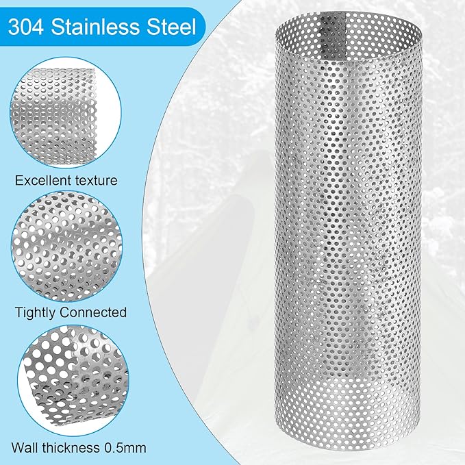 PATIKIL 2.4 Inch Stove Pipe Spark Arrestor Screen, 1Pcs 304 Stainless Steel Filter Chimney Flue 0.06 Inch Hole for Camping Tent Stove Accessories Vent Exhaust