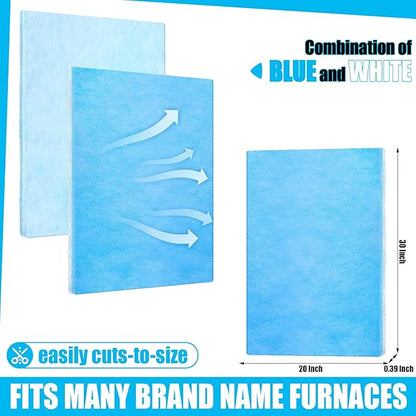 Frienda 6 Pcs Washable Reusable Furnace & Air Conditioner Filter Merv 6 Replacement Cut to Fit Ac Filters for HVAC Furnace Vents(30 x 20 Inch)