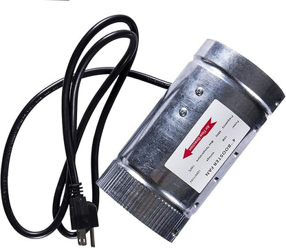 Hydro Crunch 4 inch 100 CFM Booster Fan & 4" x 12" Carbon Filter with 4" x 25ft. Ducting Hydroponic Ventilation Kit