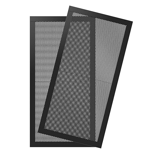 MoKo 120 x 240mm Dust Filter for Computer Cooler Fan, [2 Pack] Magnetic Frame PC Fan Dust Mesh PC Cooler Filter Dustproof PVC Cover Computer Fan Grills - Black