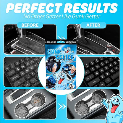 Cleaning Gel for Those Hard to Reach Places, Automotive Cup Holder Electronic Keyboard Office, Slime Gel Cleaner Dust Crumb Removal (Resealable Pouch, Blue, 3oz) 12 Pack