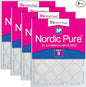 Nordic Pure 16x30x1 (Actual Size: 15 3/4 x 29 11/16 x 3/4) Tru Mini Pleat MERV 8 AC Furnace Air Filters - 2.5X More Media for Longer-Lasting, High-Efficiency Filtration - 4 Pack