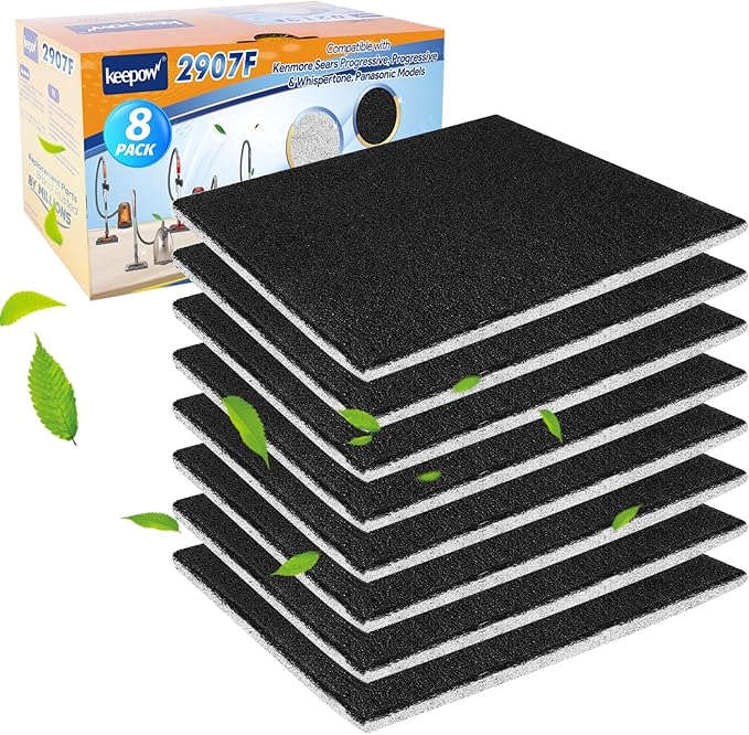 KEEPOW CF-1 Hepa Filter Replacement Compatible with Kenmore Sears Progressive CF-1, Progressive & Whispertone, Panasonic Models, Including 86883, 86880, 20-86883, 2086883, 8175084, 8 Pack