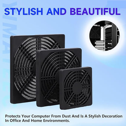 Dust Filter PC 120mm Cooling Fan Filter Dustproof Cover, 2 Pack PC Case Fan Grill ABS Protective Dust Guard Mesh Cover with Screws for Computer Case Cooling Fans, Effective Dust Protection