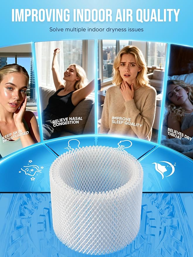WF2 Humidifier Filter Replacement for Vicks V3500 V3100 V3600 V3900 V3700 VEV320 & Kaz 3020 Cool Mist Humidifiers Pack of 4