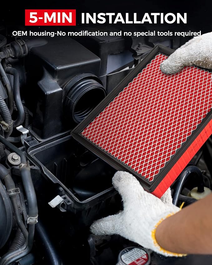 KAX Premium Engine Air Filter, GAF025 (CA4309) Replacement for Murano, Maxima, Pathfinder, QX60, G35 FX35, Altima, Impreza, Filter with Longer Life, Protect and Improve Engine Performance