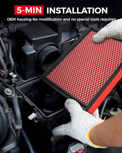 KAX Premium Engine Air Filter, GAF025 (CA4309) Replacement for Murano, Maxima, Pathfinder, QX60, G35 FX35, Altima, Impreza, Filter with Longer Life, Protect and Improve Engine Performance