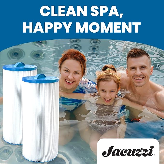 Jacuzzi ProClear II 60 Sq Ft Replacement Filter Cartridge 6000-383AJ2, Fits 2002+ J-300 Series Hot Tubs - Hydro Filter with Twist-Off Cap, Premium Spa Water Filtration for Clean, Clear Waters - 2 Pack