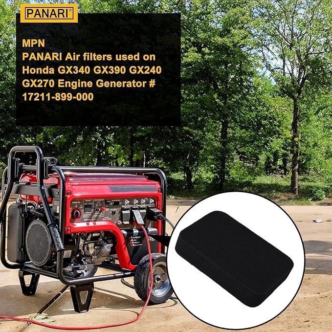 Panari Air Filter for Honda Generator GP5500 GP6500 GP6500E GP7500 GP7500E GP8000E RS5500 RS7000E EB5000X EM5000SX EB5000 EB6500 EB3500 EM6500SX Parts 17211-899-000
