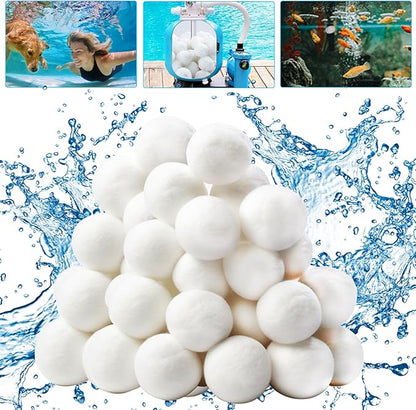 3.1 Lbs Pool Filter Balls Eco-Friendly Fiber Filter Media for Swimming Pool Aquarium Fish Tanks Filters Alternative to Sand(Equivalent to 110 Lbs Pool Filter Sand)