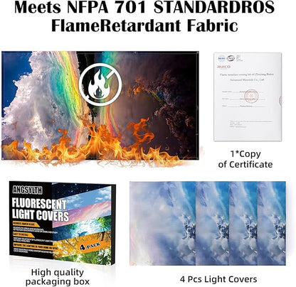 4 Pcs Fluorescent Light Covers - Classroom, Office 4 x 2 Feet Flame Retardant Magnetic Covers for Ceiling Lights Filters (Sunset)