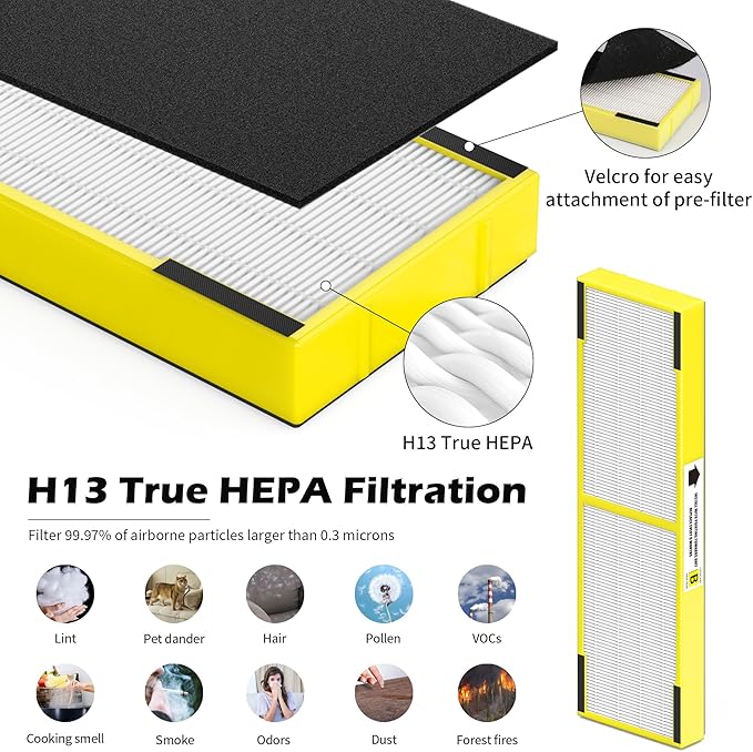 4 pack FLT4825 HEPA Replacement Filter B ＆ LB4000 Bulb for Guardian AC4825, AC4300, AC4850, AC4800, AC4820, AC4900 Air Cleaner Purifier, 4 HEPA Filters +12 Carbon filters+ 2 lb4000 uv bulb