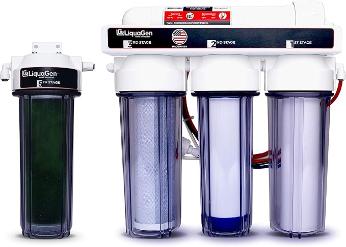 LiquaGen- Super Flow Reverse Osmosis & Deionization (RODI) Water Filtration System- 100 GPD | Ultra Pure Water Softener for 0 TDS/PPM Water | Water Purification System for Aquarium Filter Processes