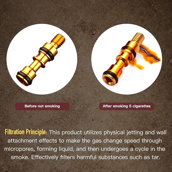 Reusable Washable Cigarette Filter Tips Mouthpiece Handcrafted Solid Wood Metal Smoking Cigarette Filter Never Fade Suitable for Coarse Fine Medium Birthdays Christmas Father Day Gift (Red Sandalwood)