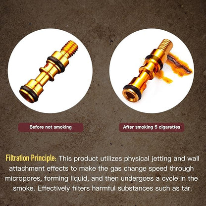 Reusable Washable Cigarette Filter Tips Mouthpiece Handcrafted Solid Wood Metal Smoking Cigarette Filter Never Fade Suitable for Coarse Fine Medium Birthdays Christmas Father Day Gift (Red Sandalwood)