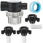 Dreyoo RV Water Pump Strainer Filter, 1/2 Twist On Pipe Strainer, 1/2 x 14 NPT x 1/2 Inch Barb Elbow and 2 Straight Swivel Adapter, RV Plumbing Fittings with PTFE Thread Seal Tape