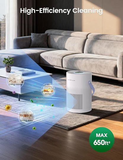 Jafända Air Purifers for Home, Hepa Air Purifier for Bedroom, Air Cleaner for Pet Dander, Quiet Sleep Mode, Portable Air Purifier for Office, Odor, Dust, Smoke