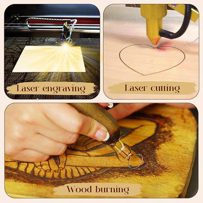 Tondiamo 76 Pcs Laser Material Explore Kit for Laser Engraving Materials Accessories Including Wood, Metal, PU Leather, PVC Materials for Laser Engraver Crafting Supplies