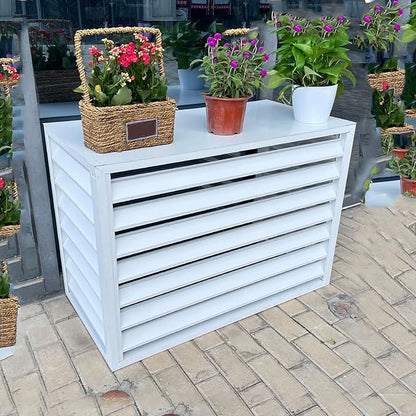 Freestanding Louvered Space Divider, outdoor garbage can enclosures, balcony air conditioning privacy cover, durable, noise reduction, suitable for gardens, balconies, walls, courtyards ( Color : FOUR
