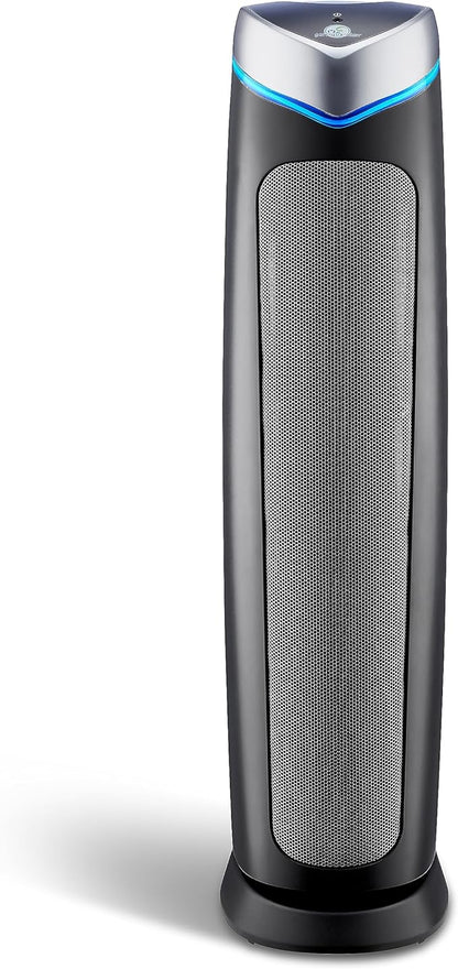 GermGuardian 5-In-1 HEPA Air Purifier for Home, Large Rooms Up To 915 Sq. Ft. with HEPA Pet Air Filter, UV-C Light & Odor Reduction, AC5250PT, 28" Tower, Gray