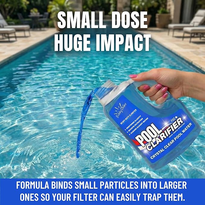 Pool Clarifier - Heavy-Duty Ultra-Concentrated Liquid, Water Clarifier for Clear Water, Chlorine/Bromine/Salt Compatible Pool Chemicals, Boosts Filtration, 3 Liter (101.5 fl oz)