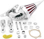 Cone Spike Air Cleaner Intake with Red Filter for Dyna Wide Glide 1999-2007 Road King 1999-2007 Fat Boy 2000-2007 Chrome