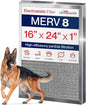 16x24x1 Electrostatic Air Filter, MERV 8, Washable, Reusable Furnace AC/HVAC Filter, Energy Saving, Easy to Clean, Long-Lasting by LifeSupplyUSA