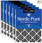 Nordic Pure 16x20x4 (Actual Size: 15 1/2 x 19 1/2 x 3 5/8) Pleated Air Filter MERV 12 Plus Carbon 6 Pack