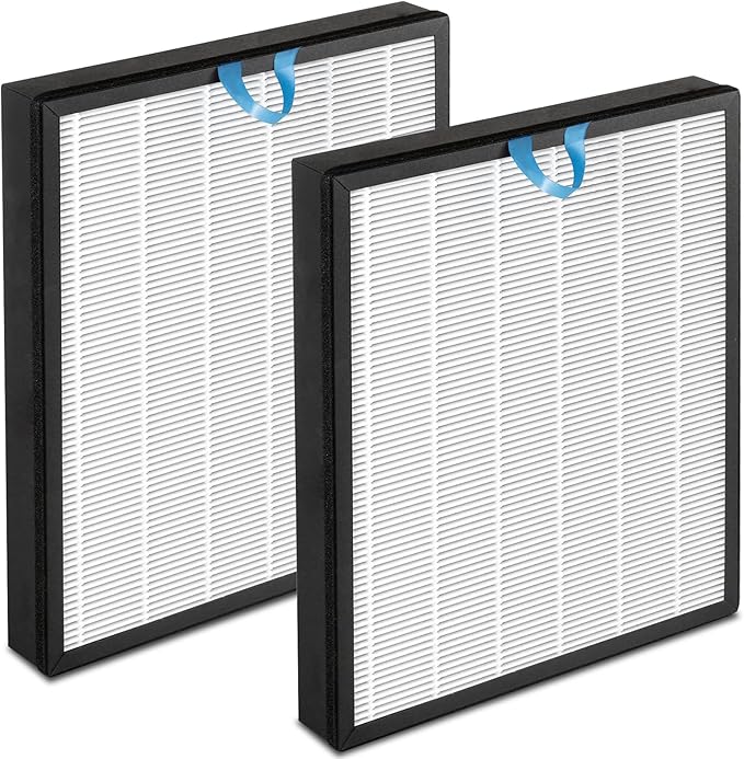 Vital 100S Replacement Filter Compatible for Levoit Vital 100S&Vital 100S-P, Particle Filter&Smoke Odor Activated Carbon Filter for Home Living Room Bedroom, Vital 100S-RF(LRF-V102-WUS), White, 2Pack