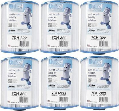 Unicel 7CH-322 32 Square Foot Media Replacement Hot Tub Spa Filter Cartridge with 275 Pleats (6 Pack)