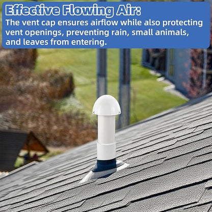 3 Inch Vent Stack Pipe Filter,Sewer Vent Filter Septic Tank Roof Vent Filters Cap for PVC Plastic Pipes Plumbing Air Exhaust,Vents Stack Filters Remove Outdoor Septic and Sewer Odors,with Mushroom Cap
