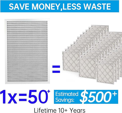 UBeesize 14x24x1 Reusable Electrostatic Air Filter HVAC AC Furnace Filter,MERV 8,Washable, Lasts a Lifetime,Permanent Air Filter,Breathe Fresher,Home And Office(Actual Size:13.38x23.38x0.82 Inch)