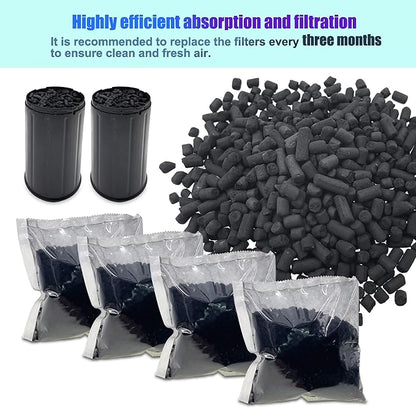 4-Pack Shurex Odor Absorbing Filter Refills for Vitamix FoodCycler Filters, Replacement Activated Carbon for Vitamix Foodcycler Replacement Filters